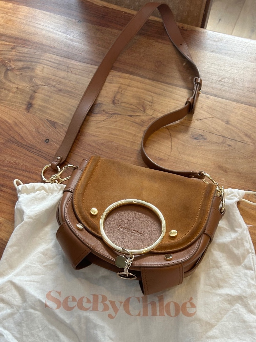See By Chloe Mara Crossbody Bag Caramello Suede